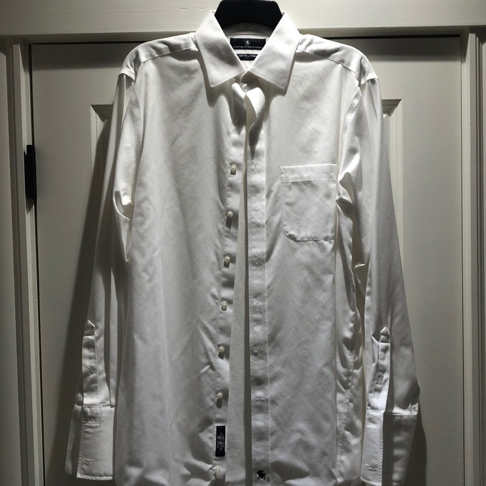 Hart Schaffner Marx white tuxedo shirt